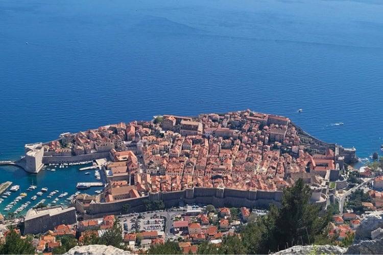 Old Town Dubrovnik and its city walls from Mount Srd. Photo by Eric D. Goodman