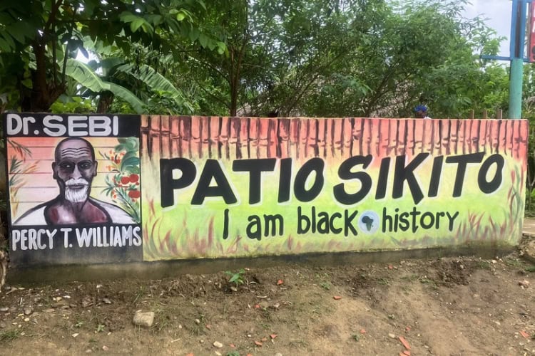 Patio Sikito in Palenque, named after Francisco 'Sikito' Cañate, a revered healer, musician, and community elder. Photo by Carlos Omar Gardinet