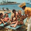 Piña coladas served beachside at Caribe Hilton, in the drink's early years. Photo courtesy of the Hilton Caribe