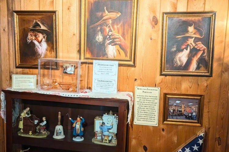 Portraits of Korczak Ziolkowski located in the original log home of the Ziolkowski family. Photo by Frank Hosek
