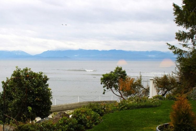 Perched atop a rocky bluff overlooking the Juan de Fuca Strait. Photo courtesy of the property