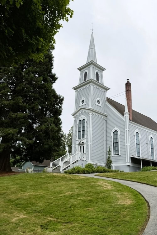 St. Paul's Church has a commanding view from its hillside location. Photo by Debbie Stone