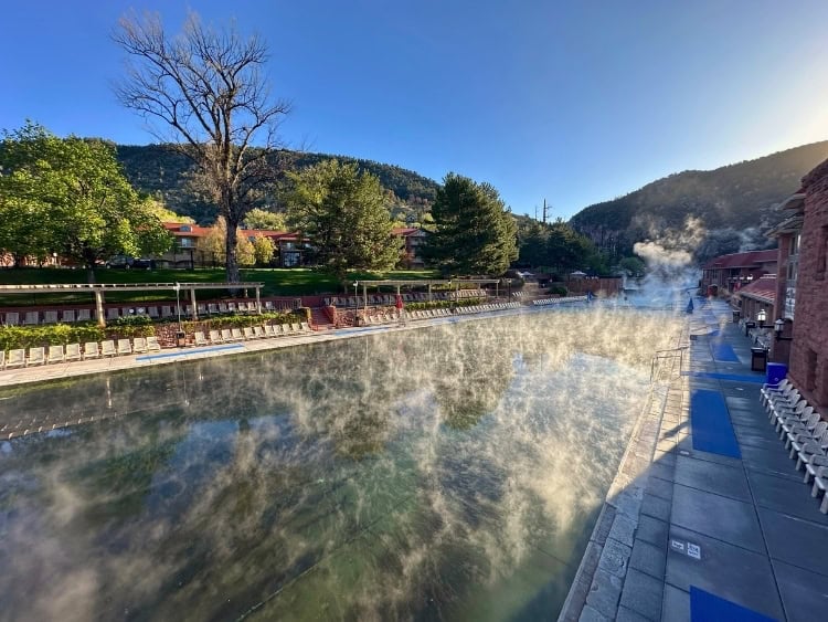 The Grand Pool steaming in the morning. Photo by Tom Miller
