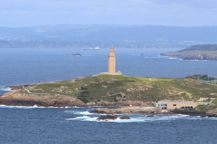 Torre de Hércules along A Coruña’s coastline, the world’s oldest working lighthouse. Photo by Richard Varr