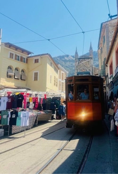 The tram from Soller to the Port de Soller. Photo by Catherine McColgan