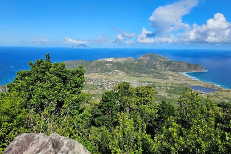 View from the top of Statia with Saba in the background Photo by Tab Hauser