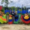The entrance of the village with the Palenquera women. Photo credit Jose Manuel Fernandez