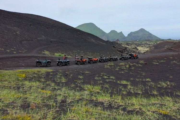 ATV volcano tour in Heimaey, Iceland. Photo by Keri G