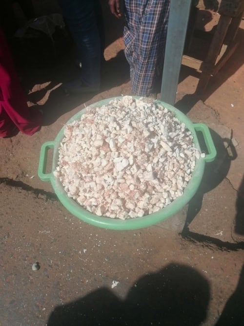 Baobab fruit in the market of Soma, Gambia, known as bouye in Wolof and Fula and sitou in Mandinka. Photo by Troy Nahumko
