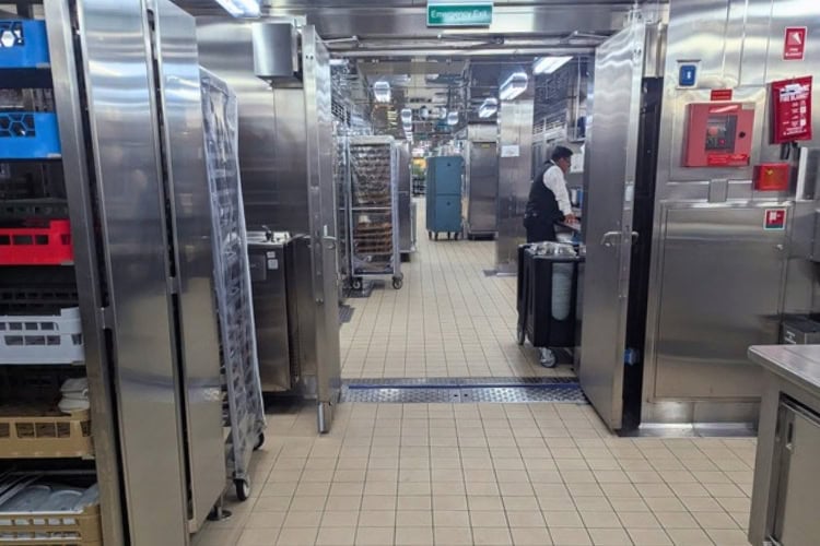 Kitchens on the behind-the-scenes tour on the Rotterdam. Photo by Keri G