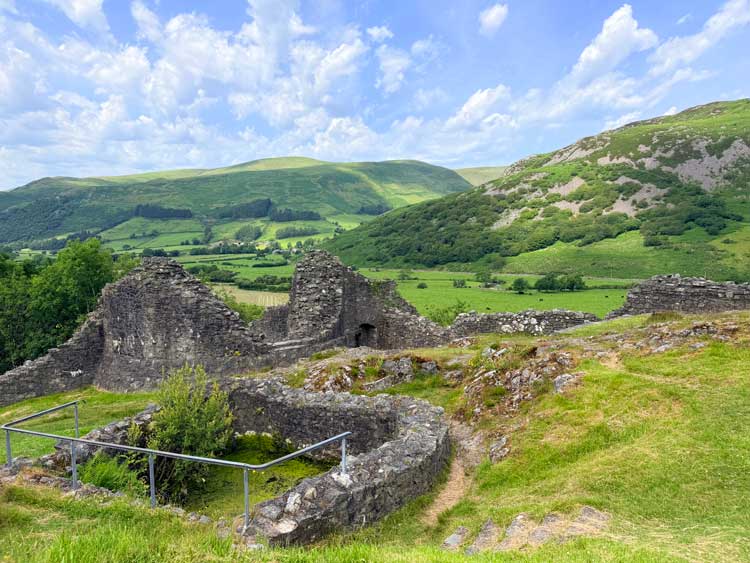 The ruins of Castell y Bere, ruined 13th-century stone fortress built by the native Welsh prince Llywelyn the Great in Gwynedd, Wales. Photo by Janna Graber
