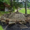 One of the many charcoal kilns in Selca. Photo by Holger Hoffmann