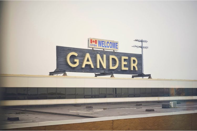 A classic sign greets arrivals at Gander International Airport, once the largest airport in the world. Photo courtesy of Adventure Central Newfoundland