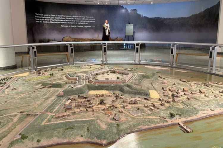 Diorama at Fort Pitt Museum illustrating Western Pennsylvania's role in the Revolutionary War. Photo by Debbie Stone