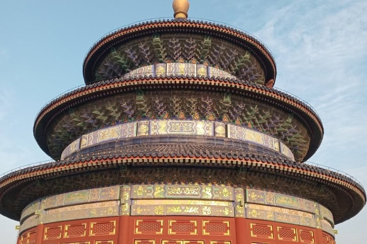 The Hall of Prayer for Good Harvests at the Temple of Heaven in Beijing, China, viewed from ground level. Photo by Shivika Singh