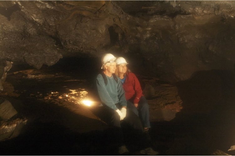 Underground gallery created entirely by volcanic forces in Kilauea Caverns. Photo by Brent Cassie
