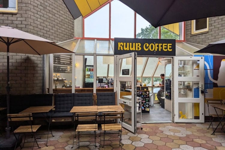 Kuub Coffee in the Cube House complex, Rotterdam. Photo by Keri G