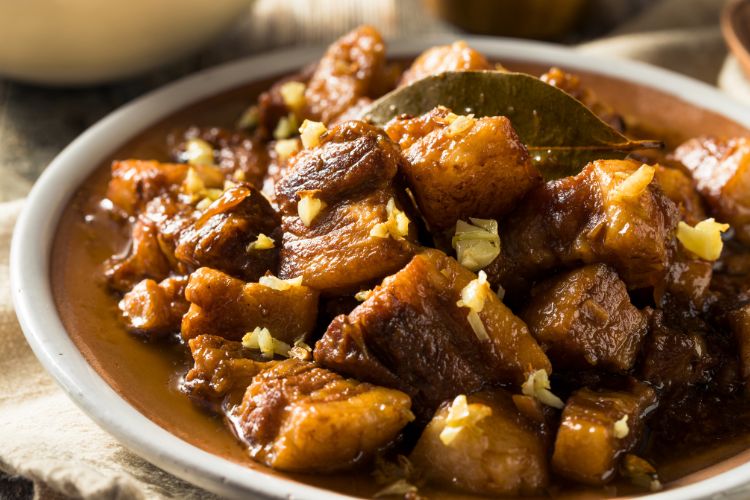 A hearty bowl of adobo pork