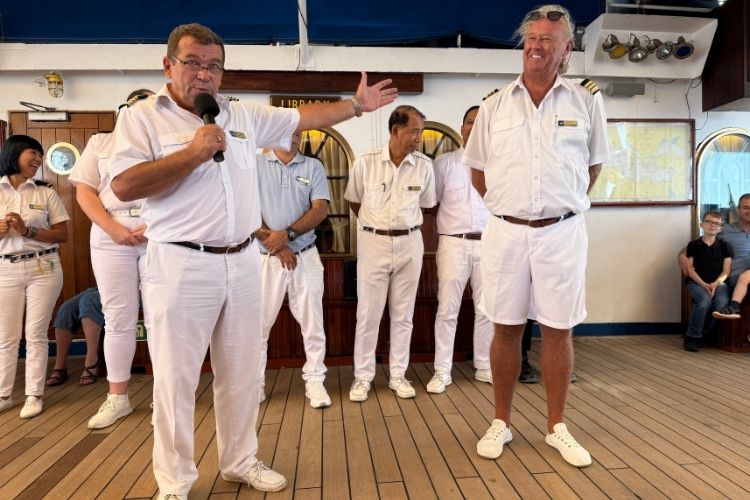 Star Clippers Captain Yuriy and cruise director Peter