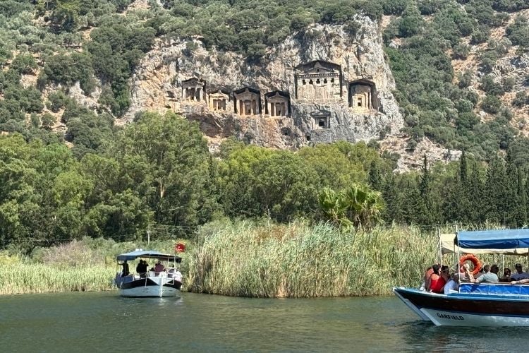 Dalyan River's Lycian tombs date to 4th century BC