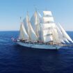 Star Clipper under full sail in the Aegean. Image credt Star Clippers