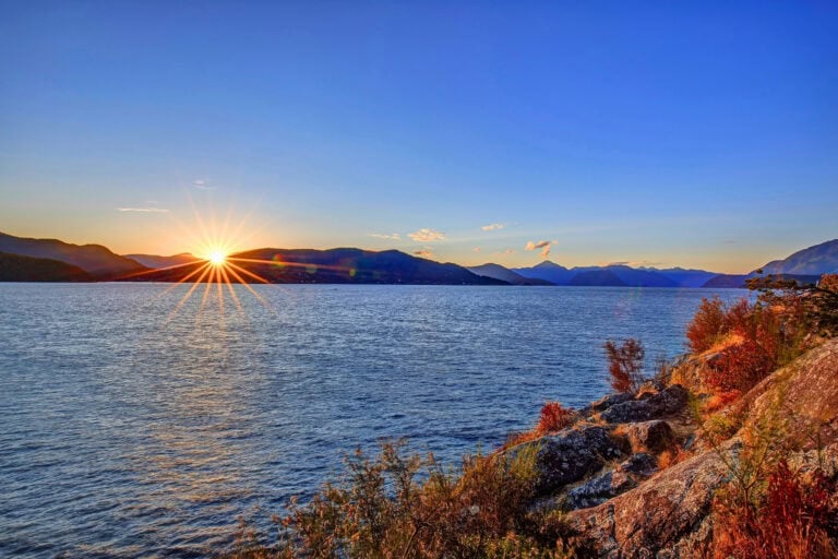 Sunset view from Whytecliff Park in the fall. Photo by jamesvancouver via iStock