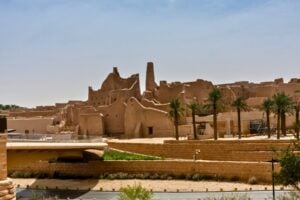The ruins of the old city of Diriyah in Wadi Hanifa. Photo by Getty Images, Unsplash