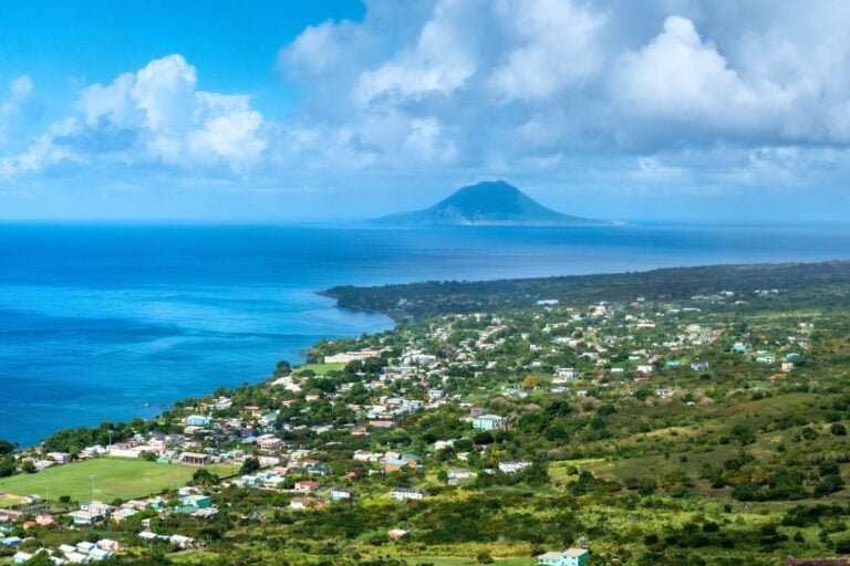 View of St. Eustatius from St. Kitts. Photo by Leamus via iStock
