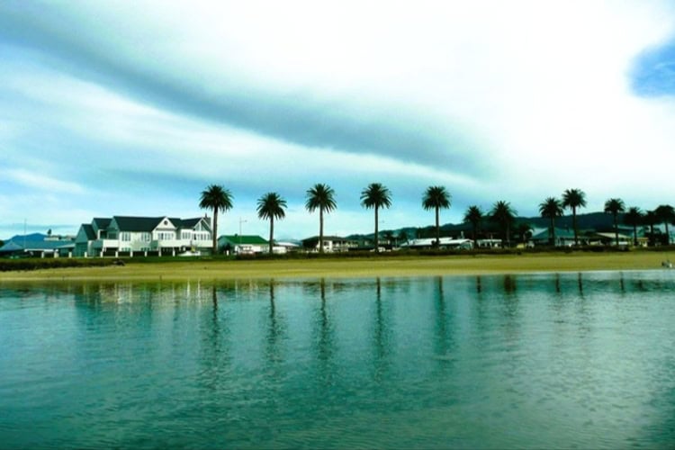Whitianga town viewed from Mercury Bay. Photo by Barry Barford