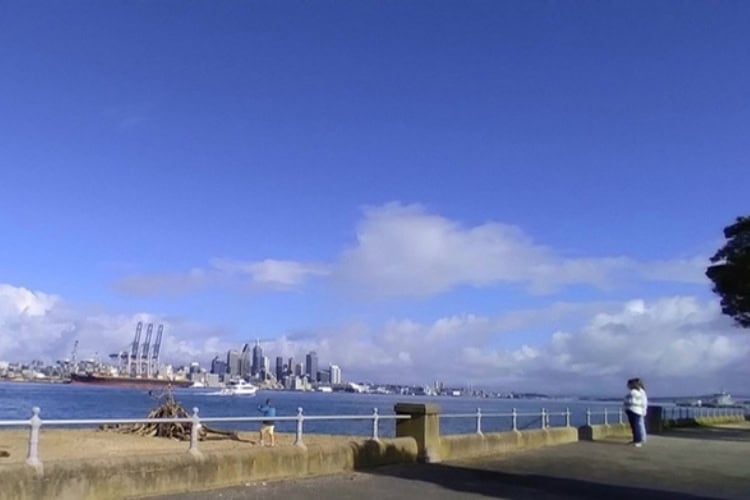 Looking back at Auckland city from Devonport. Photo by Barry Barford