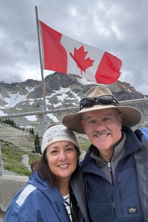 Leonie and her husband, Andrew, atop Whistler