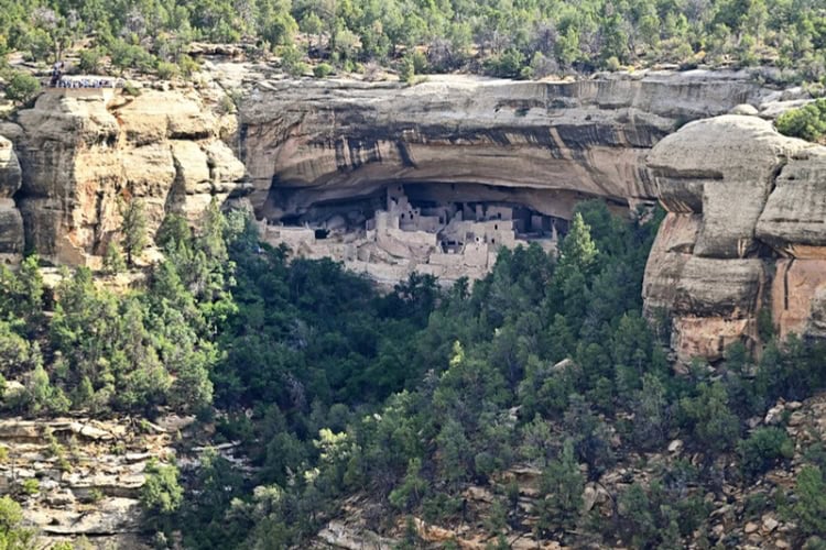 Cliff dwelling view shows how protected the people and house were. Photo by Tab Hauser