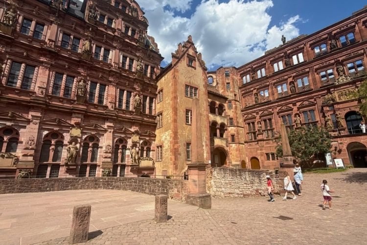 Courtyard of Heidelberg Castle. Photo by Debbie Stone