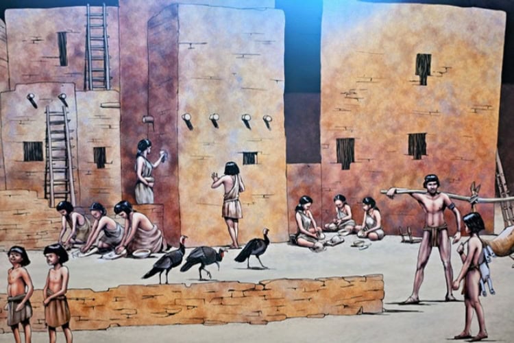 Life in Mesa Verde. Rendering courtesy of the Parks Service, Tab Hauser