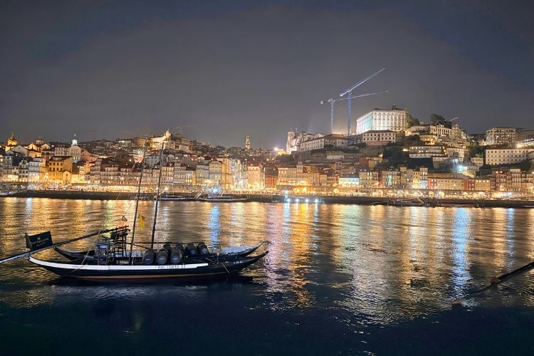 Porto at night. Photo by Janna Graber