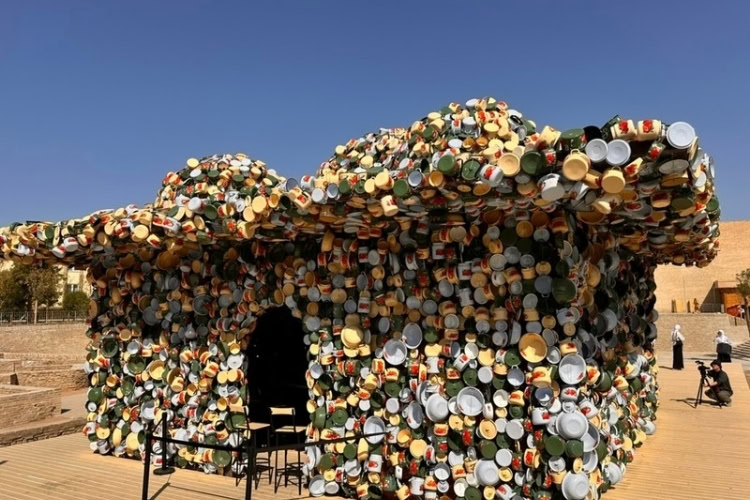 Salt Carried by the Wind exhibit at the Bukhara Biennial festival. Photo by Steve Sindiong