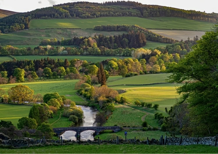 A view across Tweeddale in the Scottish Borders near Peebles, Scotland. Photo by Stephen Talas via Unsplash