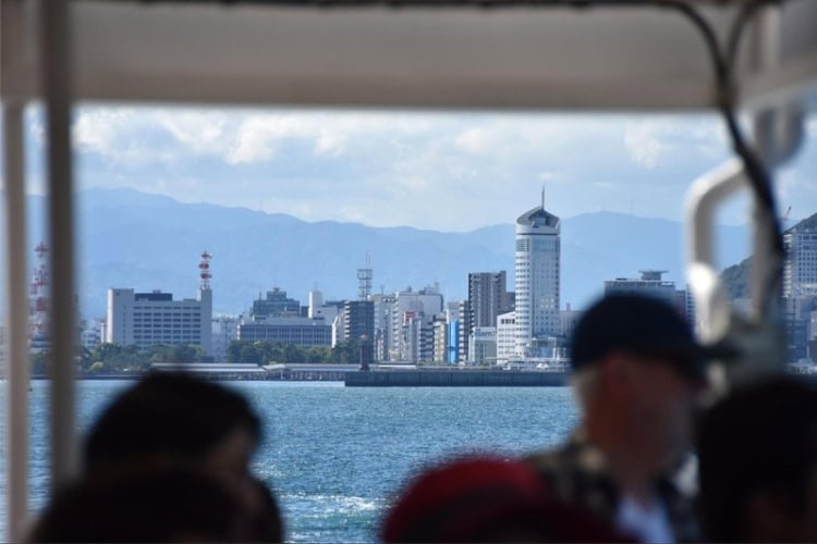 Takamatsu City seen from a ferry heading to an island. Photo by Masayoshi Sakamoto