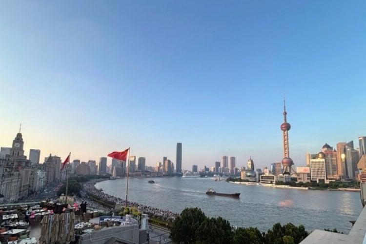 The Bund overlooking the Huangpu River in Shanghai, China. Photo by Tyson Peveto