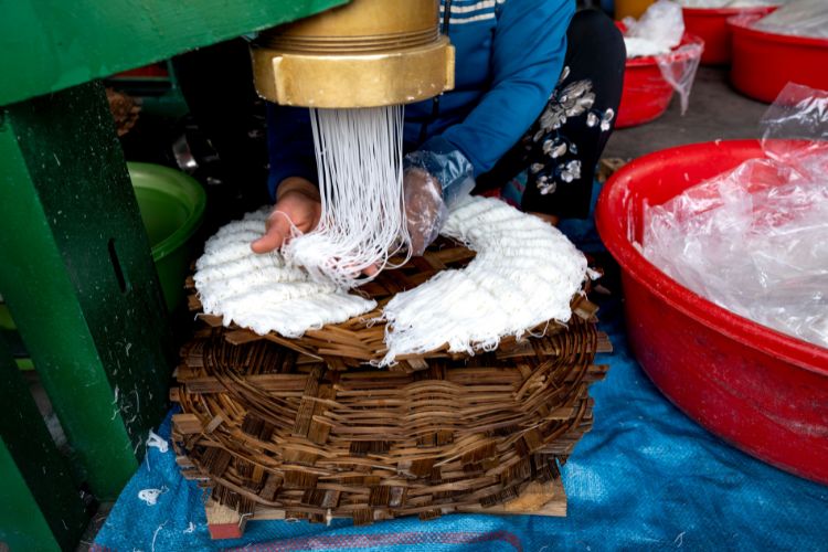 Traditional noodle making