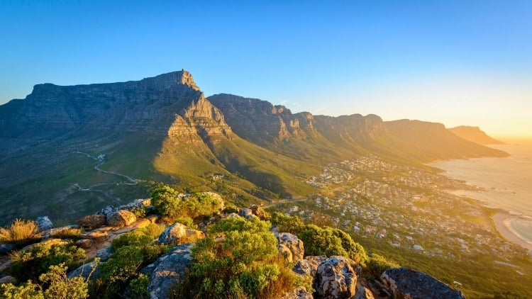 View of Table Mountain and 12 Apostles from Lion's Head. Photo by Roger de la Harpe via iStock