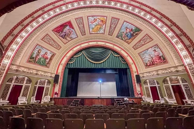 Stage at the historical Calumet Theatre in Calumet, Michigan. Photo by Julie Suman