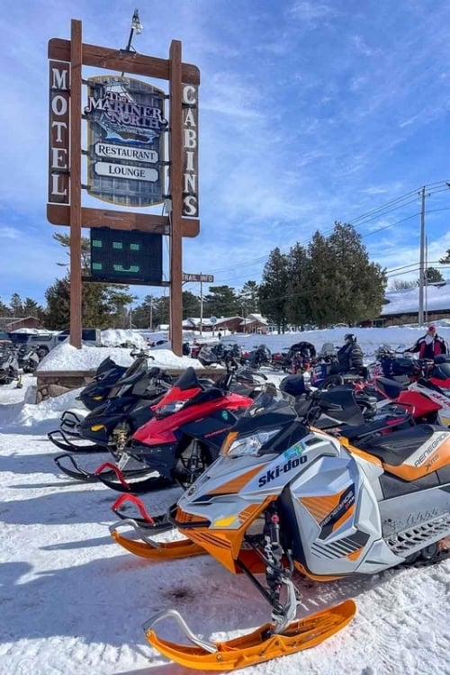 Lunch at Mariner North with the snowmobilers. Photo by Julie Suman