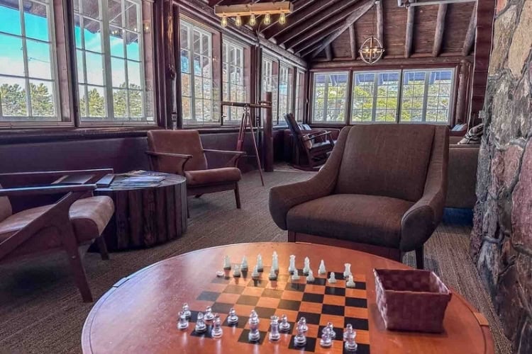 Relaxing at the Keweenaw Mountain Lodge. Photo by Julie Suman