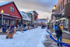 Michigan’s Keweenaw Peninsula activities include snowshoeing and sled do races. Photo by Julie