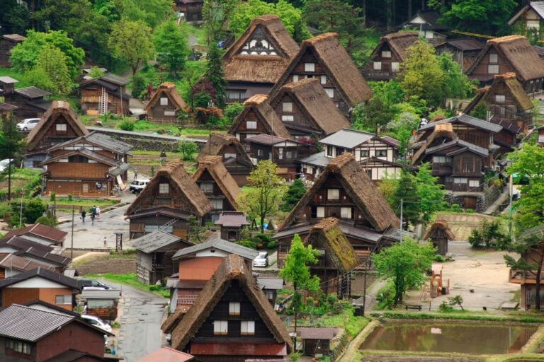 Shirakawa-go is a Living World Heritage Site. Image by gyro from Getty Images via Canva