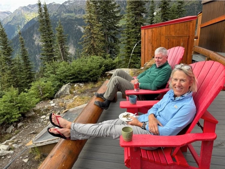 Deck time before leaving for Nancy and Clark. Photo by Jane Cassie