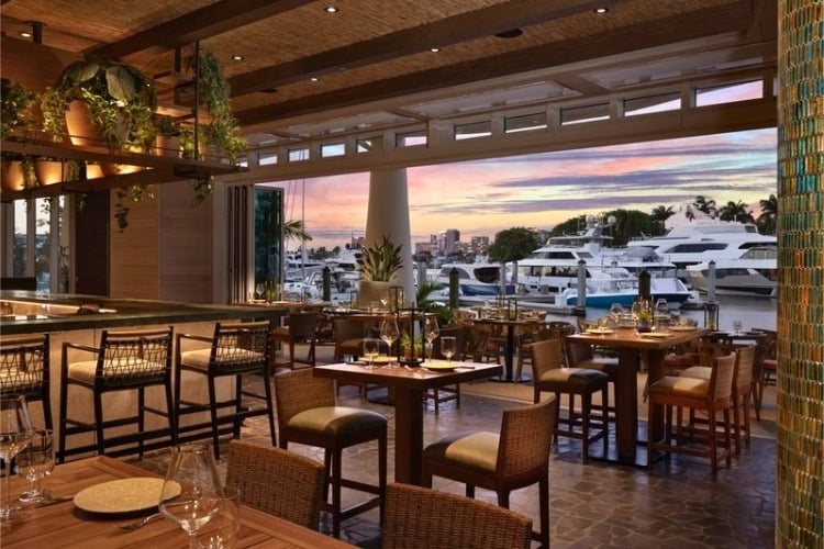 Marina view from Sotogrande Mediterranean Restaurant at Pier Sixty-Six. Photo by Pier Sixty-Six