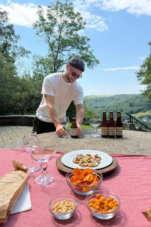 Trappist Rochefort at a picnic above the Meuse Valley. Photo by Joris Desplenter