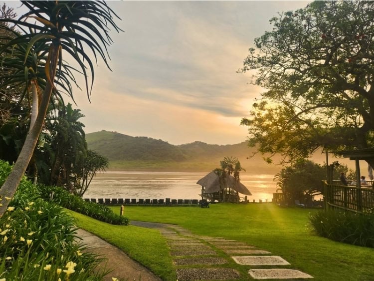 Beautiful river views from Umngazi Hotel on South Africa's Wild Coast. Photo by Janine Avery